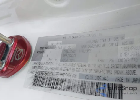 2019 Mazda Mx-5 Miata Sport from USA, damaged, VIN JM1NDAB75K0300176